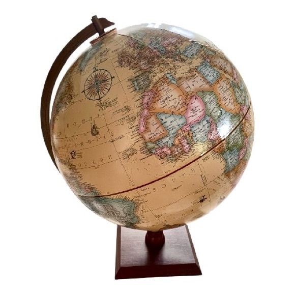 Globemaster 12" Diameter World Globe, 2008, Wooden Base, Colorful, Made in USA. - Picture 3 of 5
